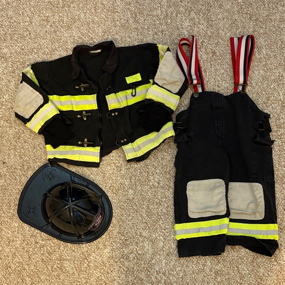 Kids Firefighter Costume with Jacket and Overalls - 2T-3T